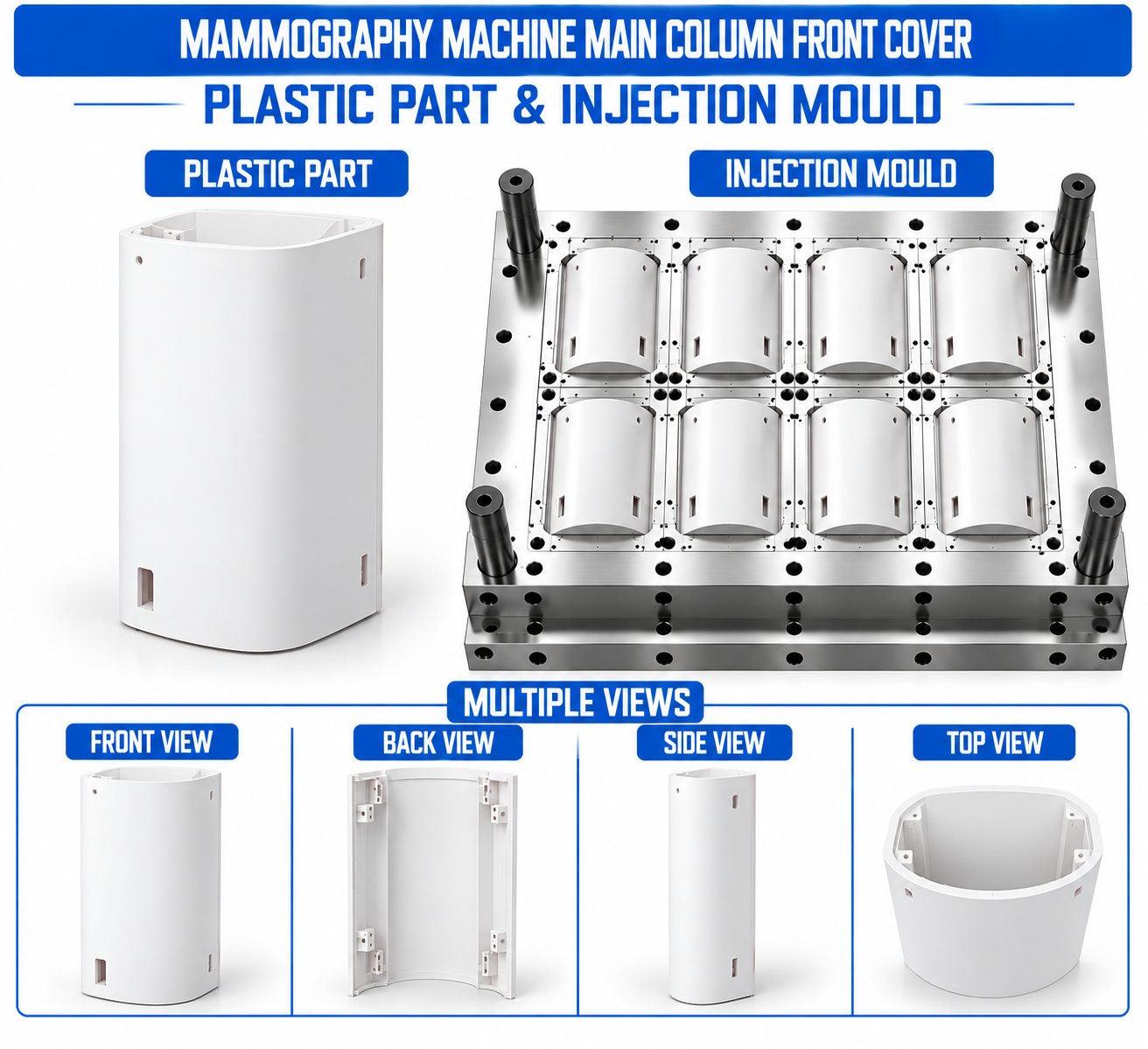 Mammography Machine Plastic Main Column Front Cover Mould and Moulding Service